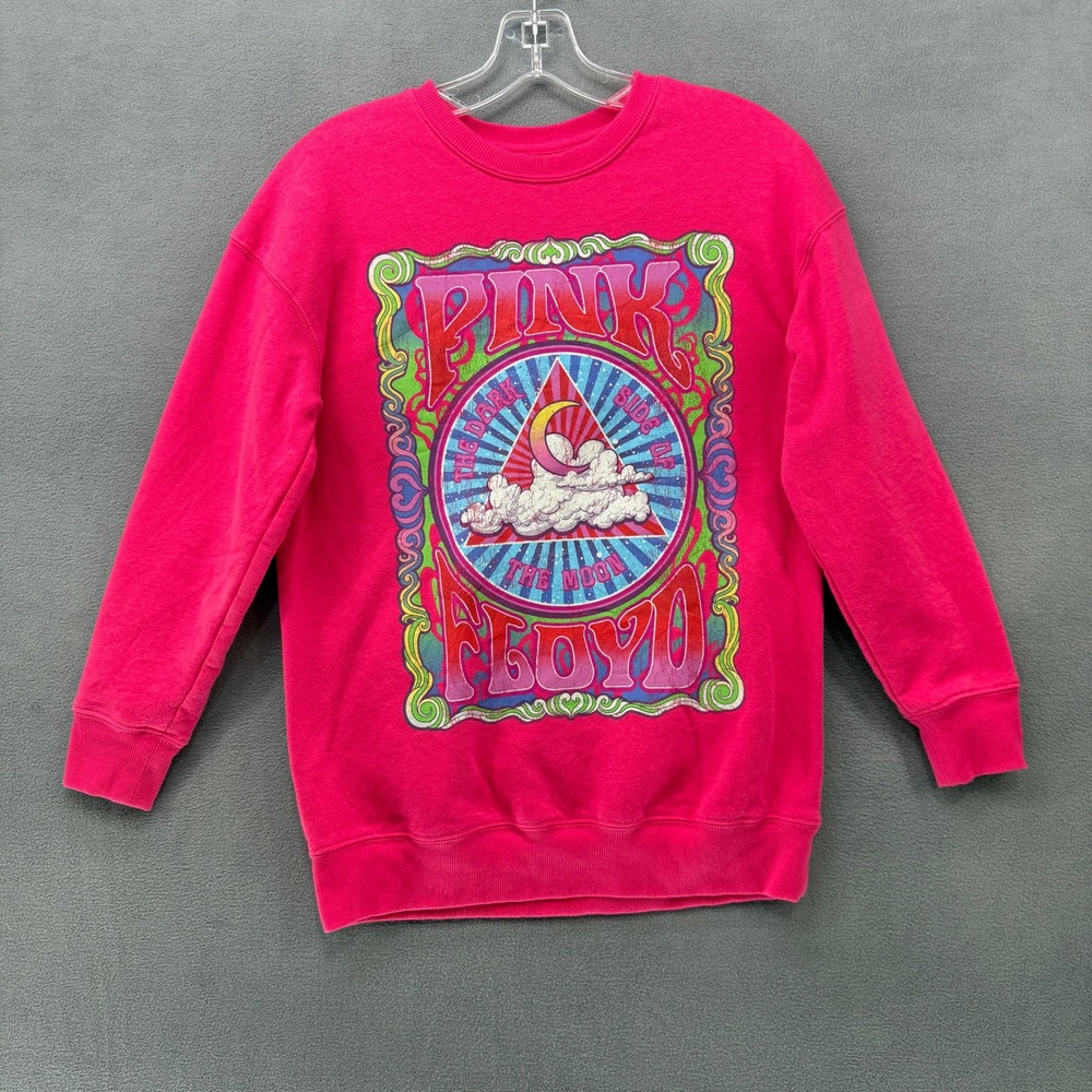 Pink Floyd Sweatshirt Dark Side of the Moon Graphic Pink Women Large